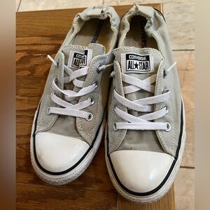 Converse Gray Canvas All Star slip on sneakers, size Women’s 10